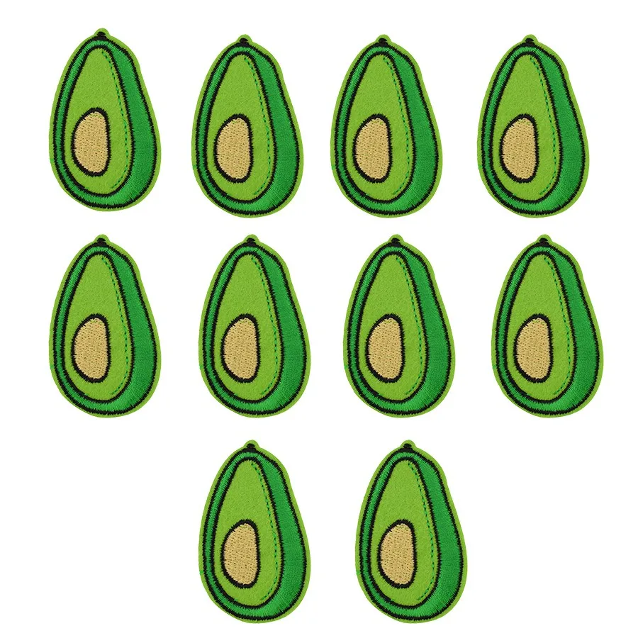 

10 pcs Avocado patches badge for clothing iron embroidered patch applique iron sew on patches sewing accessories for DIY clothes