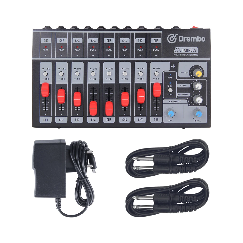 8 канальный один/4 канала стерео USB Портативный мини миксер аудиоконсоль dj микшер