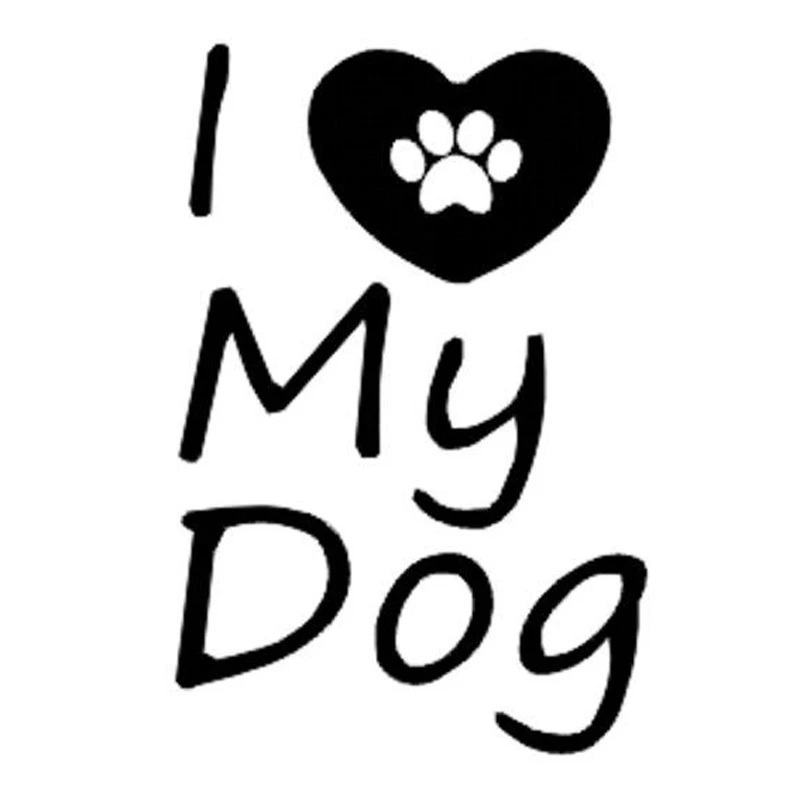 

11.3cm*17.1cm I Heart Paw Print Love My Dog Stickers Vinyl Decasl Car Styling S4-0177
