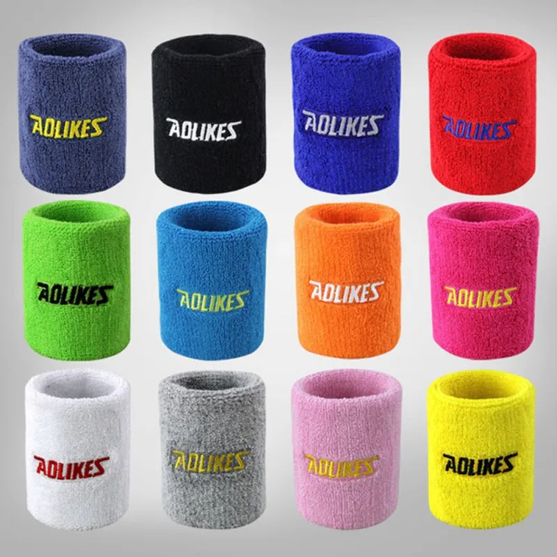 

1pcs Aolikes Sweat Gym Protector Wristband Weightlifting Wrist Support Sport Wrist Brace Tennis Badminton Basketball Sweatbands