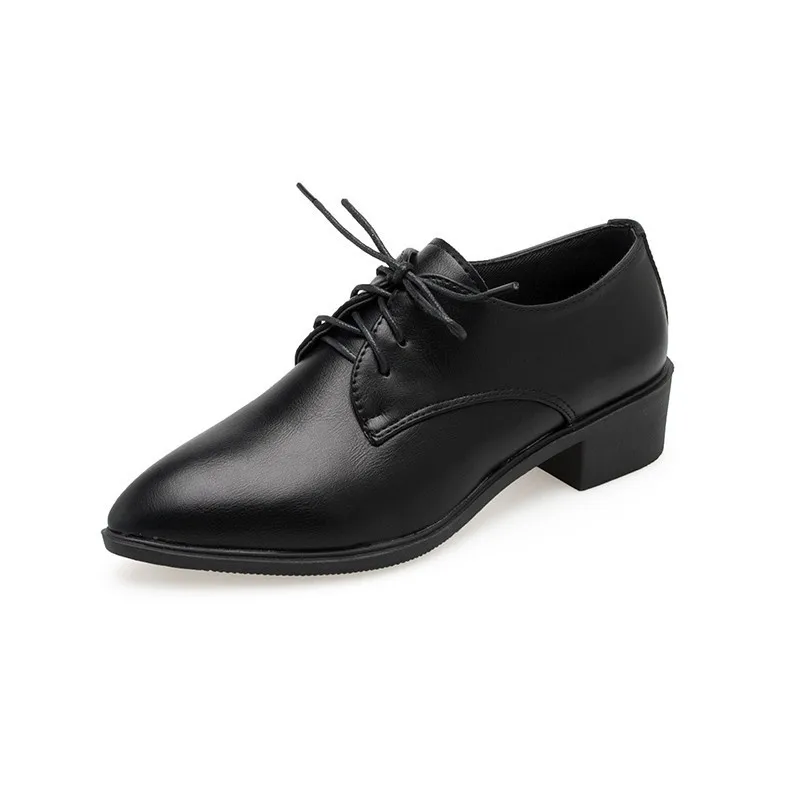 black (matte) Женские туфли-лодочки с ремешком на щиколотке, женская обувь из лакированной кожи, Повседневная модная обувь с острым носком на низком квадратном каблуке, элегантная офисная обувь для вечеринок - Цвет: black (matte)