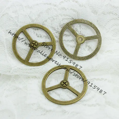 

Sweet Bell Free shipping (20 pieces/lot) 34mm Vintage Metal Alloy Gear Jewelry Charm Jewelry Gear Findings