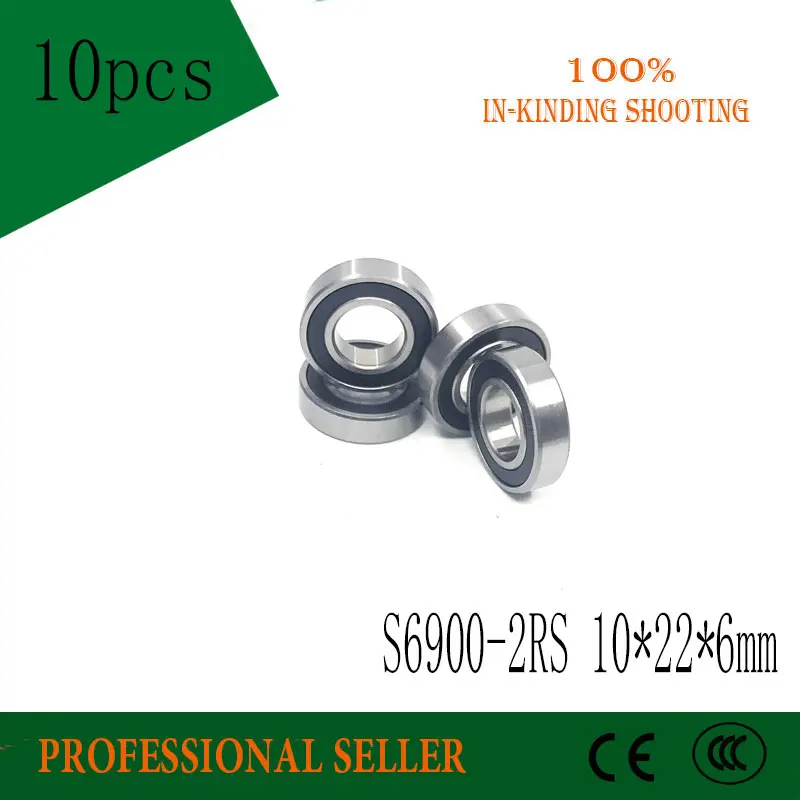 Подшипники из нержавеющей стали S6900RS 10*22*6 мм 10 шт.|bearing bearing|bearing stainlessbearing 10pcs |