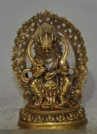 Бесплатная доставка S01369 6 дюймов тибетский буддизм бронзовая позолоченная