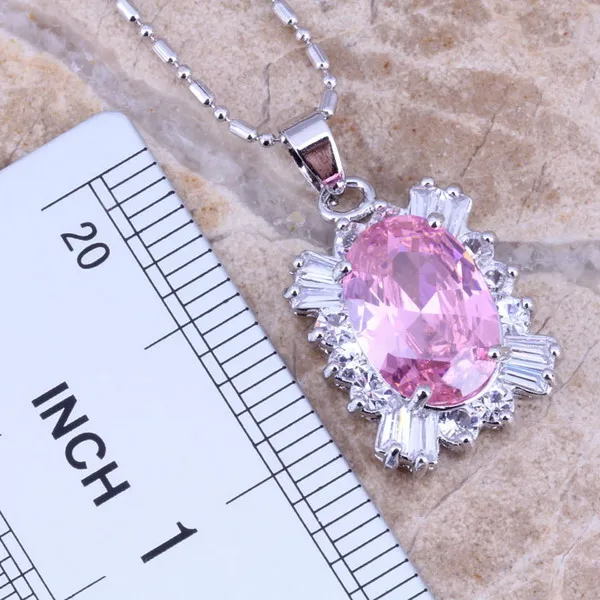 Женский комплект украшений серебряное покрытие серьги подвеска кольцо Размер 6 /