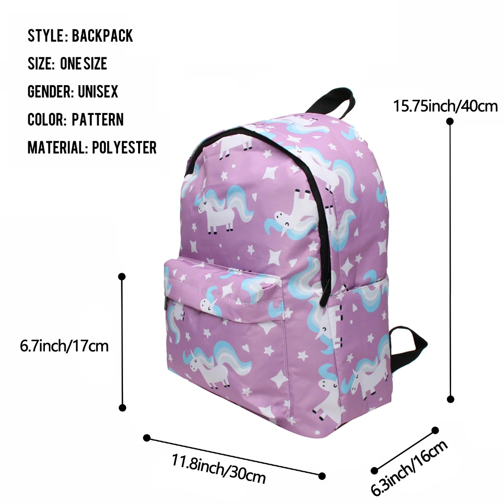 Deanfun Водонепроницаемый Школьный рюкзак женский с единорогом симпатичная