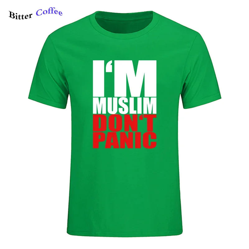 Новая брендовая мужская футболка I AM MUSLIM Don't PANIC islam Moslem печать хлопок летняя футболка плюс размер XS-3XL