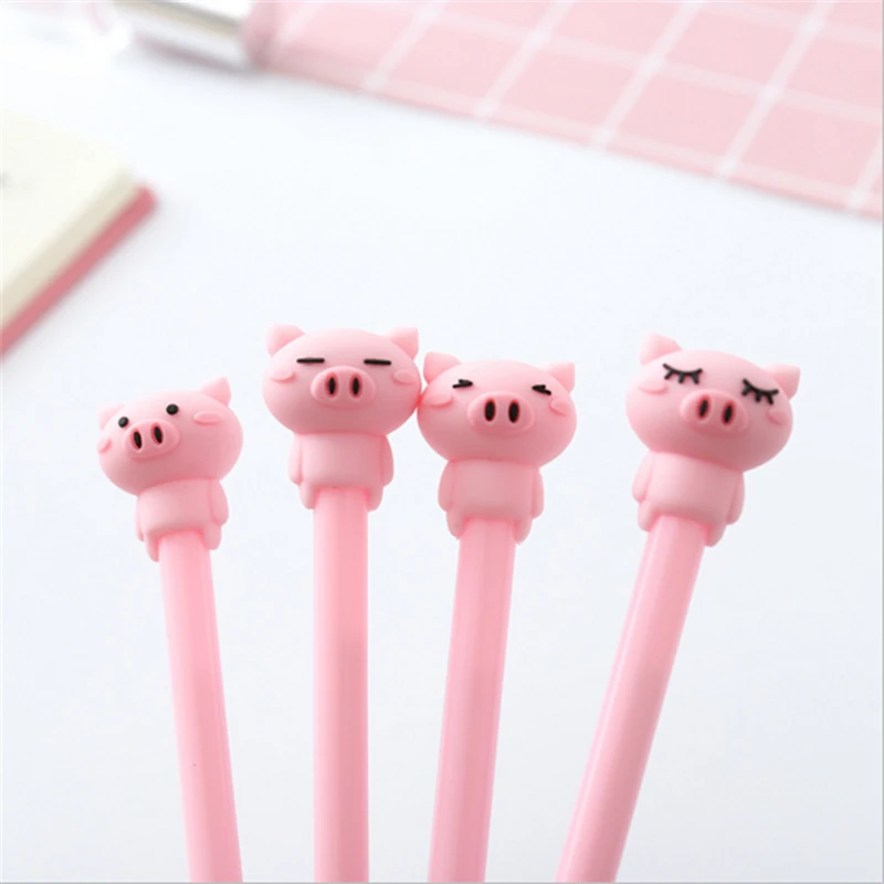 

1pc Pink Pig Gel Pens Kawaii Multi Shape Silica Gel &Plastic Unicorn Pens For Kids Girls Gifts School Writing Supplies Stationer