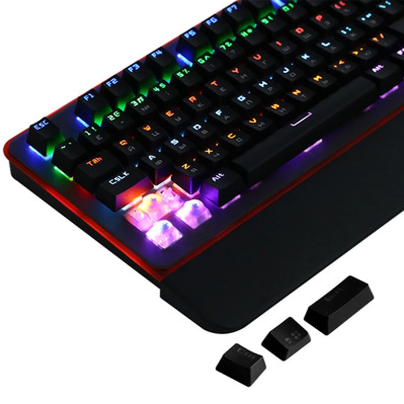 Зеленая ось Механическая игровая клавиатура 12 цветов RGB светодиодный подсветка