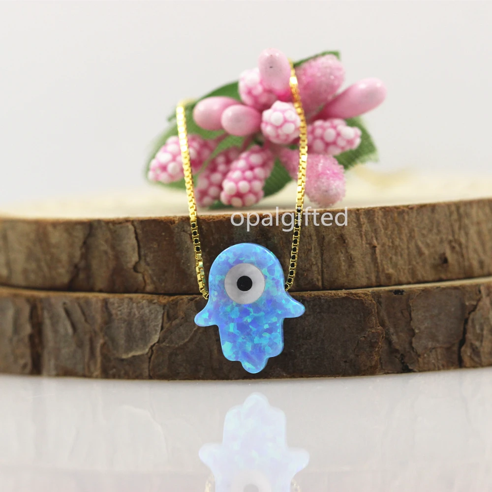 1 шт Горячая Летняя искусственная Хамса колье с опаловой подвеской милый дизайн