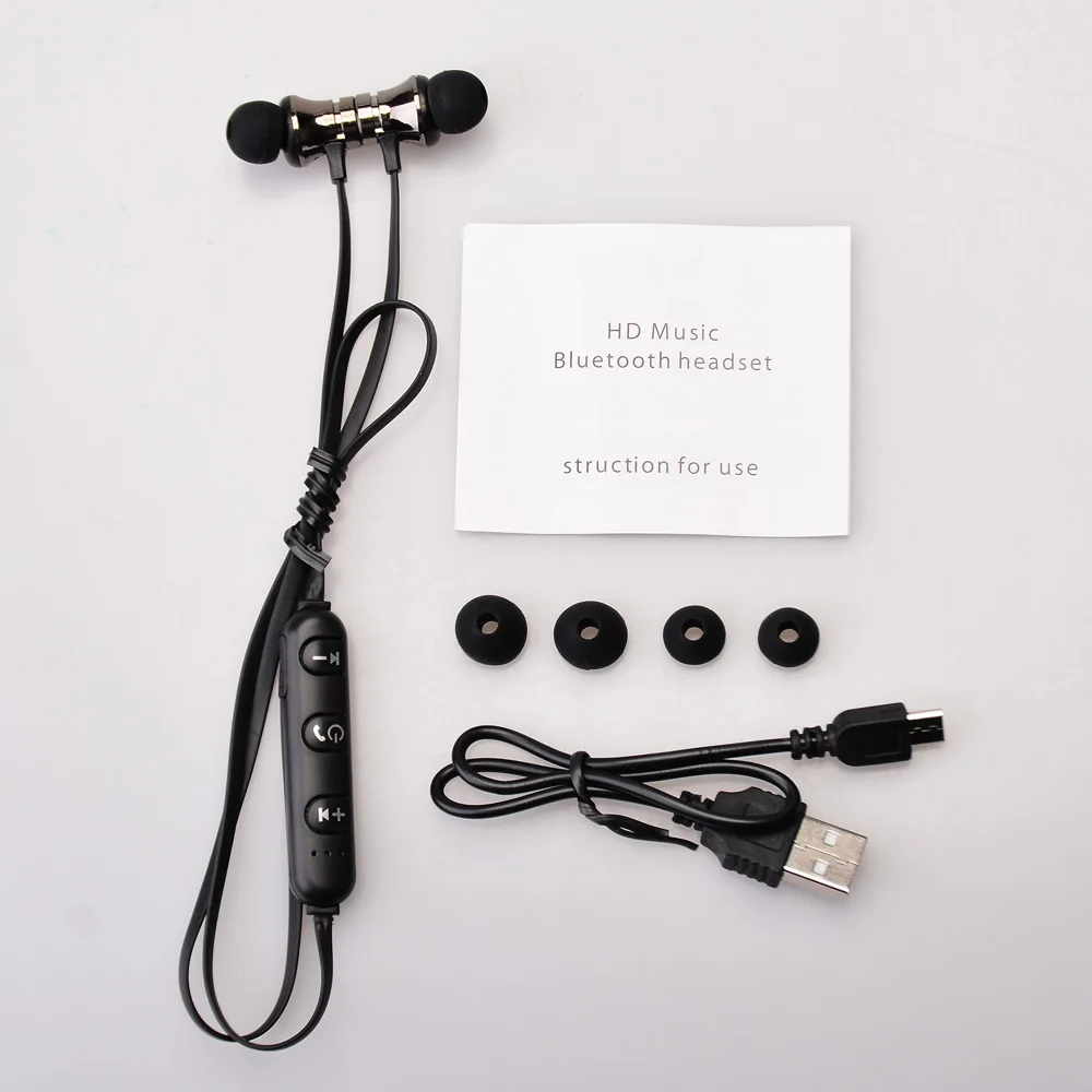 Bluetooth наушники с микрофоном стерео звук MP3 гарнитура беспроводные X9 магнитные HiFi