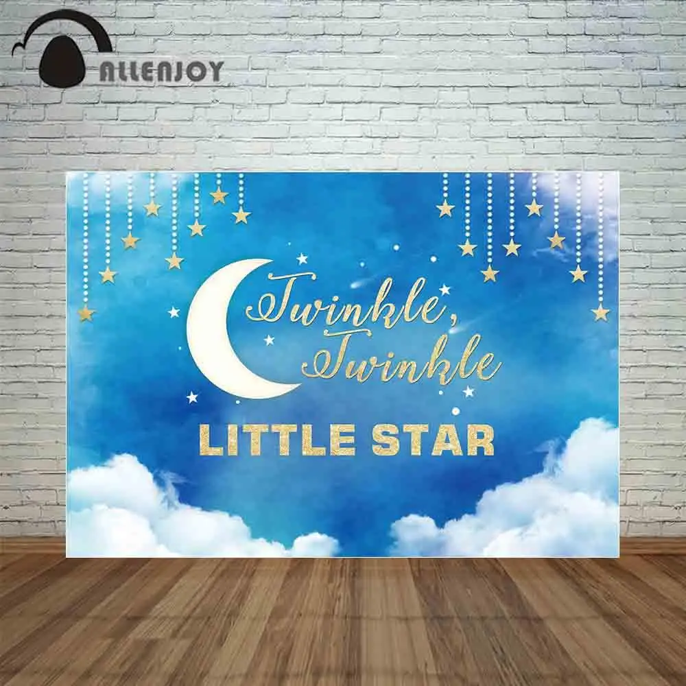 Фон для фотосъемки Allenjoy Мерцающая маленькая звезда акварель небо облако Луна