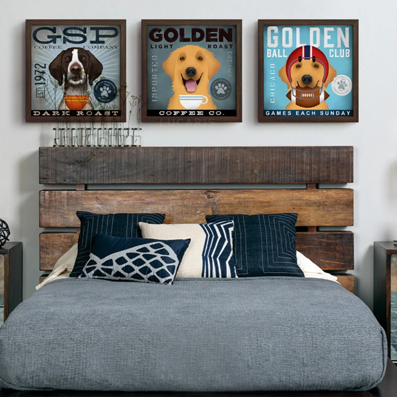 Художественная Картина на холсте в американском стиле собака слушайте музыку