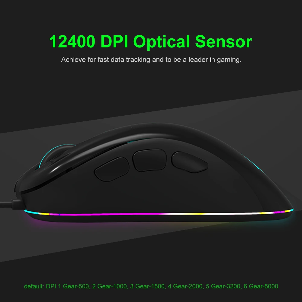 MAGIC-REFINER MG10 мышь Проводная игровая USB RGB свет профессиональная 12400 точек/дюйм