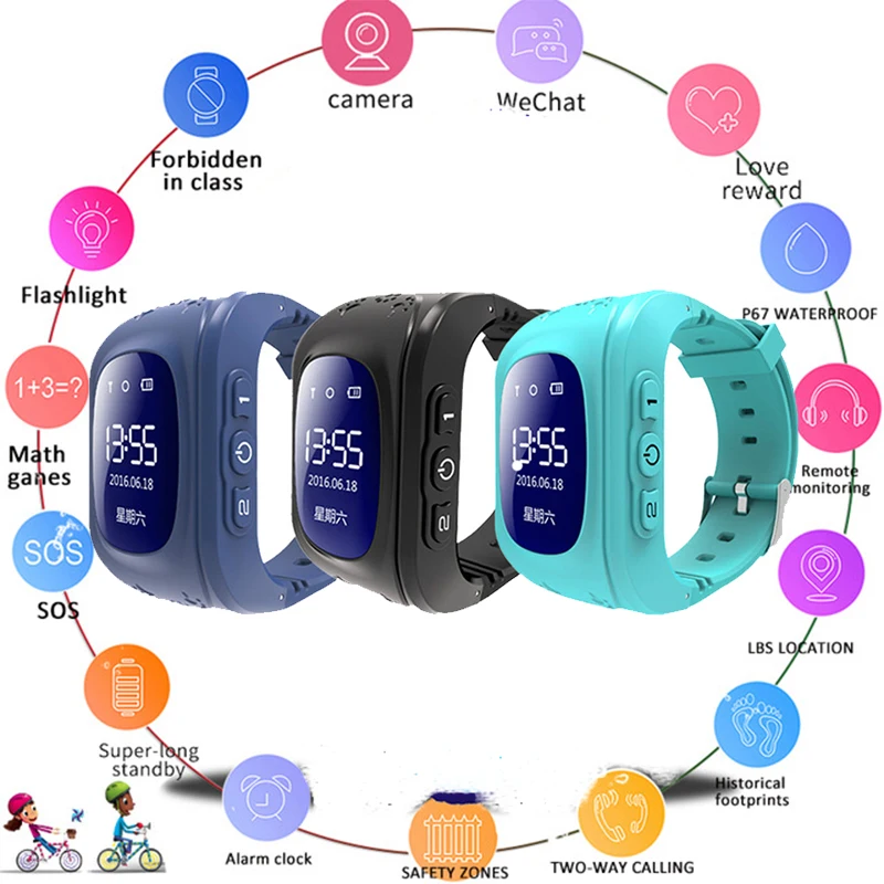 Анти потеря OLED ребенка gps трекер SOS умный мониторинг позиционирования телефон