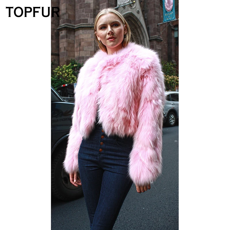 TOPFUR 2020 красочные тонкие куртки с натуральным лисьим мехом Зимние женские шубы из