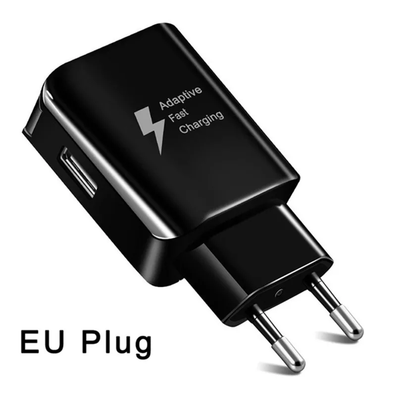 EU Black Адаптивное быстрое зарядное устройство для samsung S10 Plus S9 S8 note 9 зарядное устройство 5 В 2A EU US разъем для Galaxy S9 S10 S8 samsung A40 A50 зарядное устройство - Тип штекера: EU Black