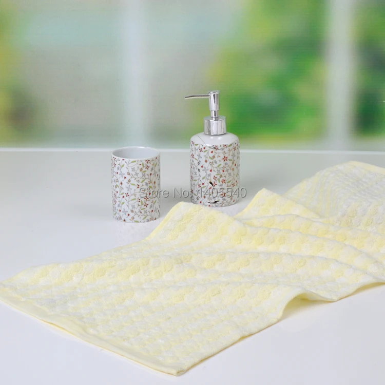 High quality 5pcs/lot 2014 New Bamboo Towel face towels Hand towel Luxurious breathable size 33*73cm | Дом и сад