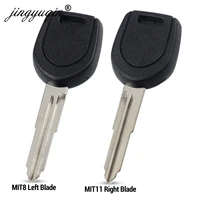 jingyuqin 10pcs mit11 mit8 transponder key shell for mitsubishi colt outlander mirage pajero remote key no chip leftright blade