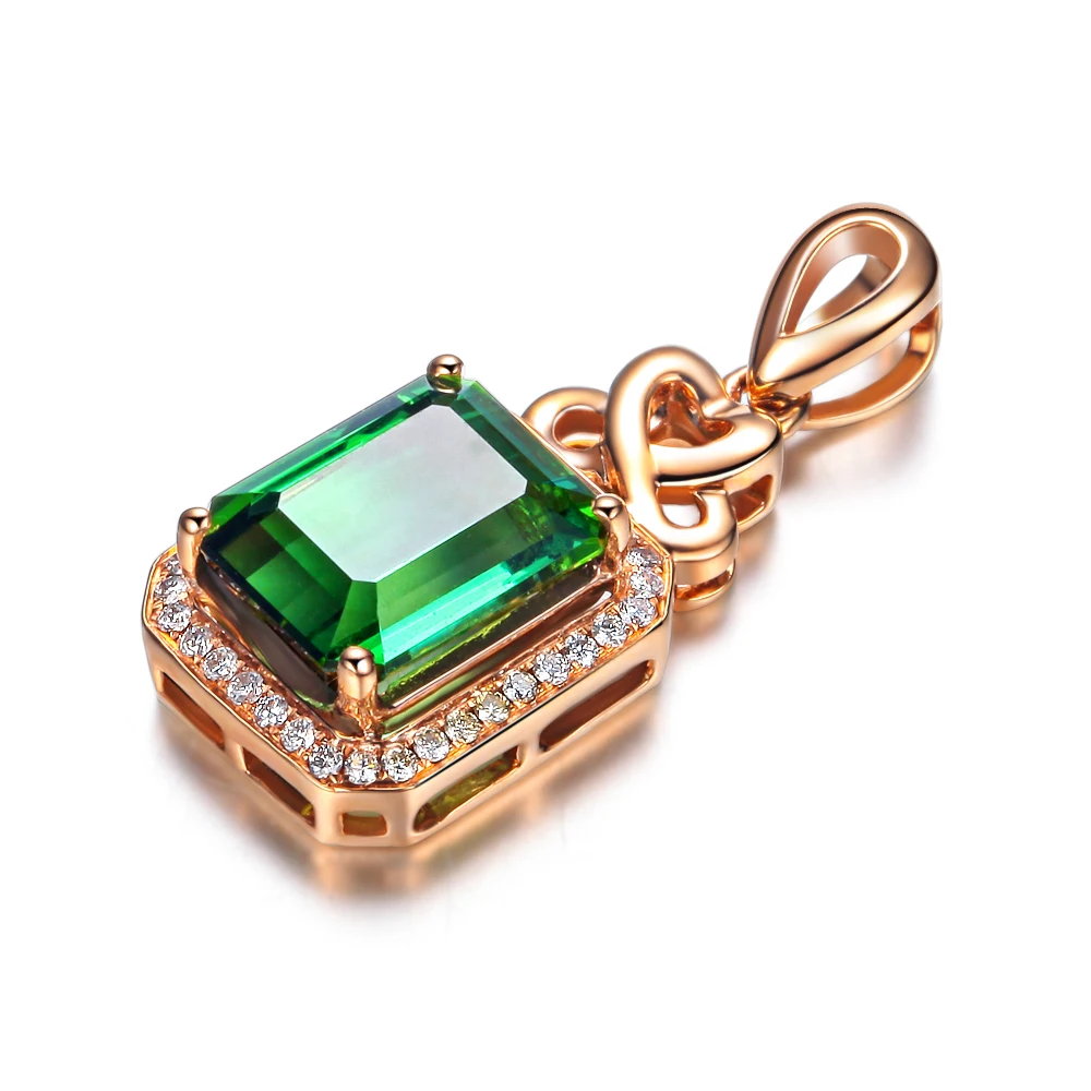 ZOCAI КОРОЛЕВА секса на вулкане 2 1 КТ зеленый турмалин DIAMOND18K однотонные кулон