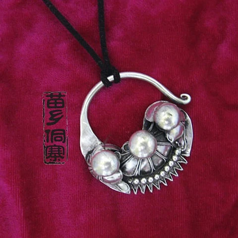 

Guizhou ethnic style jewelry handmade Miao silver pendant pendant necklace chain personality ghost face necklace