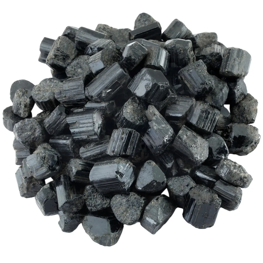 TUMBEELLUWA 1lb (460g) Natural Black Tourmaline Raw Stones Rough Rock Crystals for Tumbling,Cabbing,Wire Wrapping,Wicca & Reiki