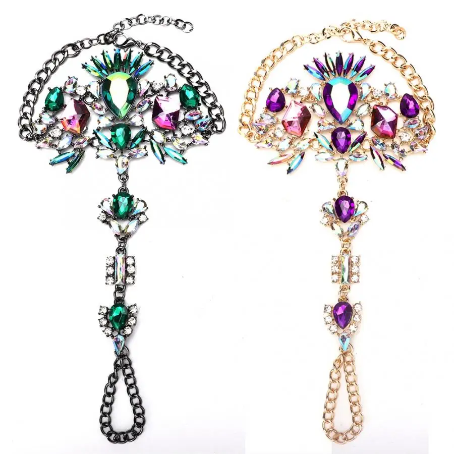 Модный женский браслет из сплава с цепочкой на лодыжке со стразами и шарма