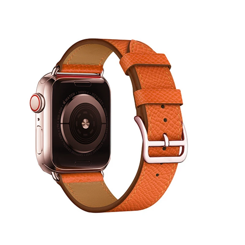 Swift кожаный двойной тур розовое золото застежка пряжка для iWatch Группа 44 мм 40 42 38