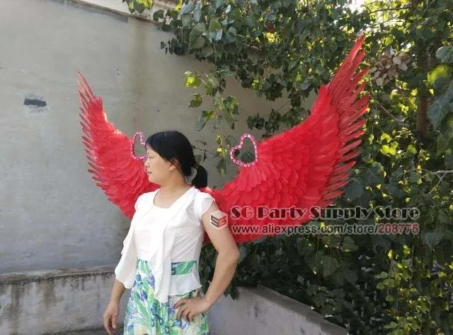 New arrival Custom Red Devil/angel Feather Wings fashion show photoshoot Halloween props Wedding decorations EMS Free shipping | Дом и сад