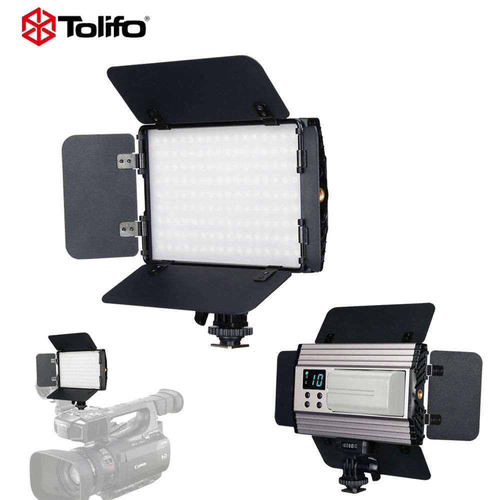 

Tolifo PT-15B II Alluminium Slim Photo LED Video Studio Light Bi-Color & Dimmable w/ Barndoor for Canon Nikon Camera Camcorder