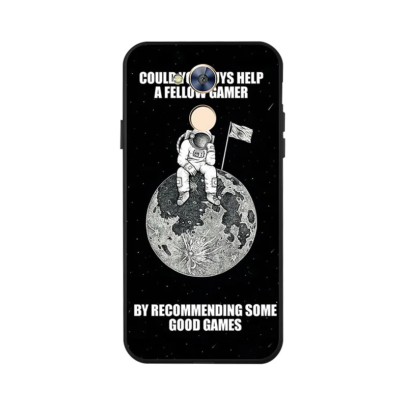 Cute Planet Print Soft Silicon Case For Huawei Honor 6A Cases Painted Black TPU Phone Cover 6 A Capa |