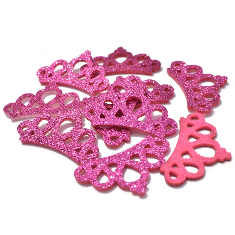 Rose Red 20 шт Kawaii мягкие блестящие тканевые нашивки "Корона" аппликации для рукоделия одежды Швейные принадлежности "сделай сам" украшение для волос бант K44 - Цвет: Rose Red