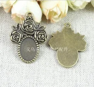 

Free Shipping(A1392) 14mmx10mm With flowers Cameo Settings Alloy Cork Base Making Charm Pendant Jewelry Accessories Findings