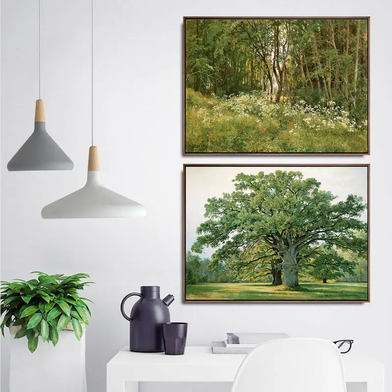 Home Decoration Print Canvas Art Wall Pictures for Living Room Poster Printings Paintingsn Russian Ivan I. Shishkin | Дом и сад