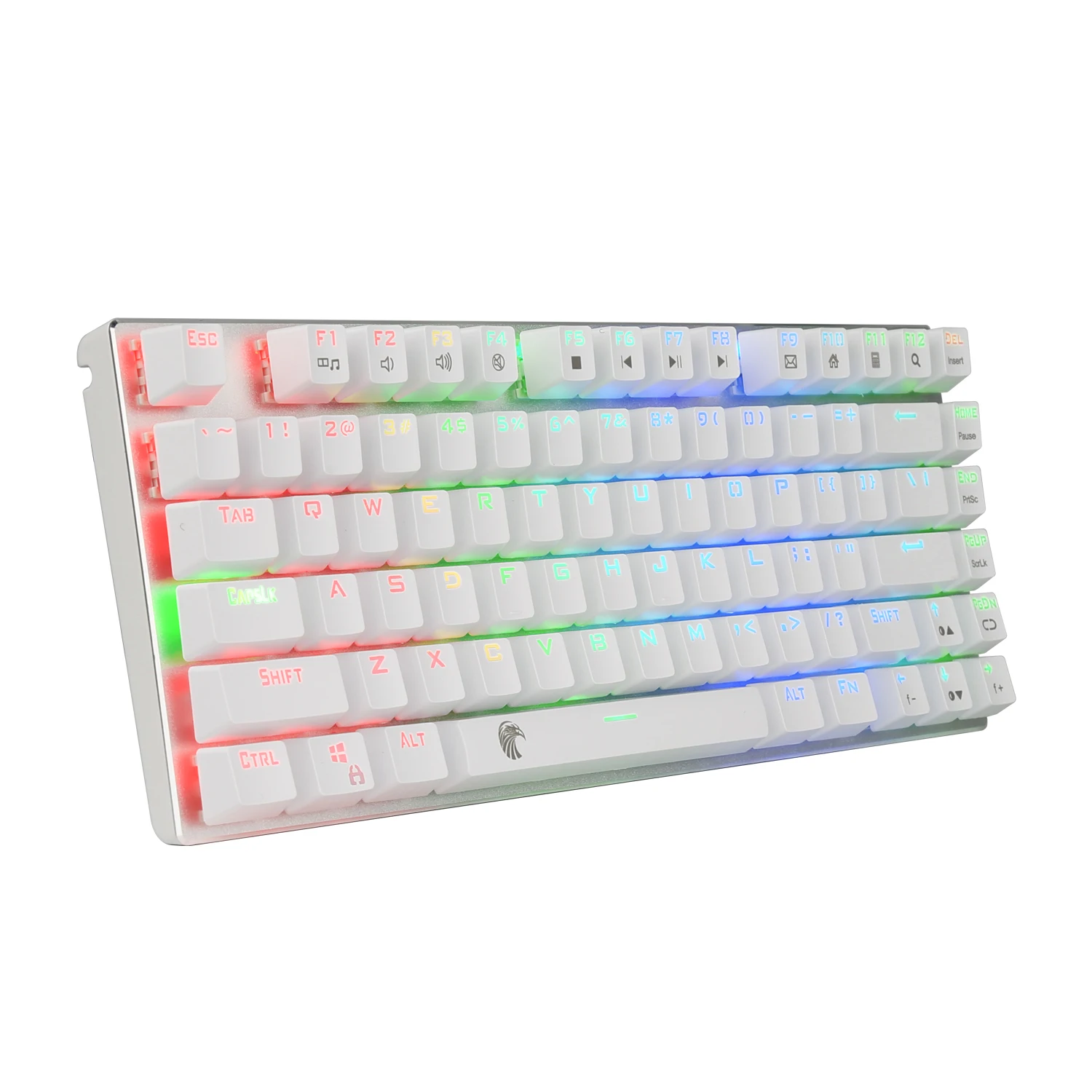 Z 88 небольшой игровая клавиатура механический Clicky переключатель RGB подсветкой синий переключатель Белый компактная конструкция 81-ключ раскладка клавиатуры