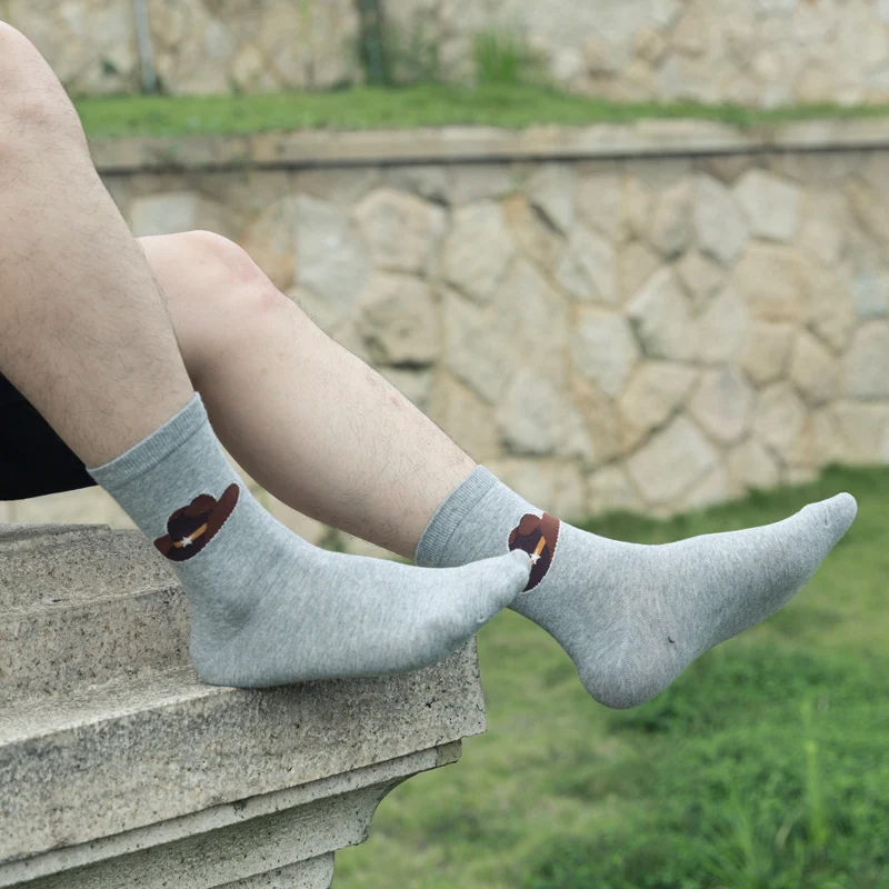 Мужские носки оригинальные хлопковые с ручной росписью мужские зимние толстые