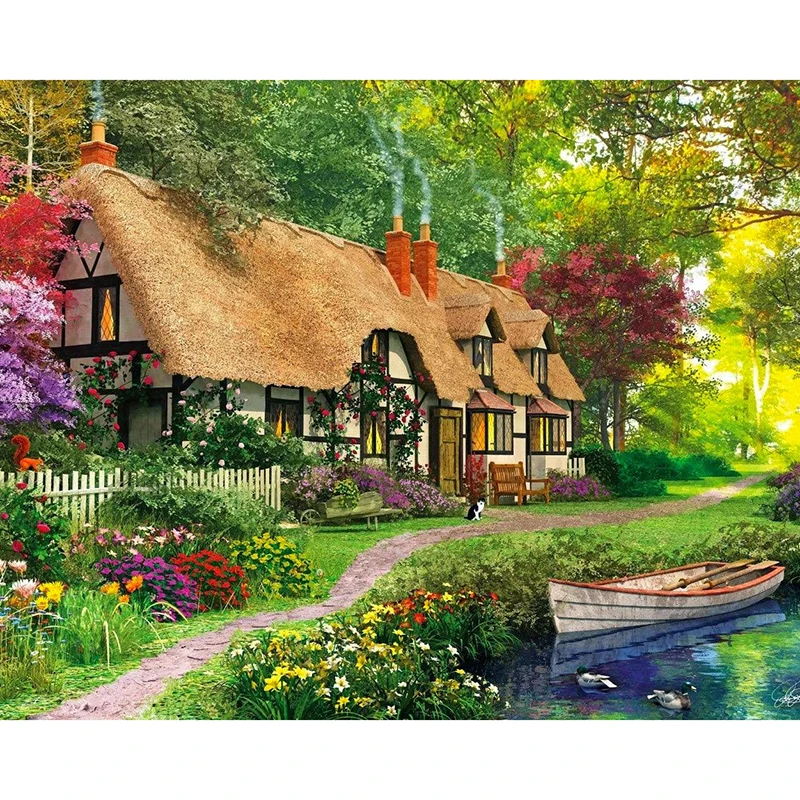 

5d diy diamond embroidery forest villa full square drill diamond painting Cross Stitch Rhinestone mosaic home decoration D1950