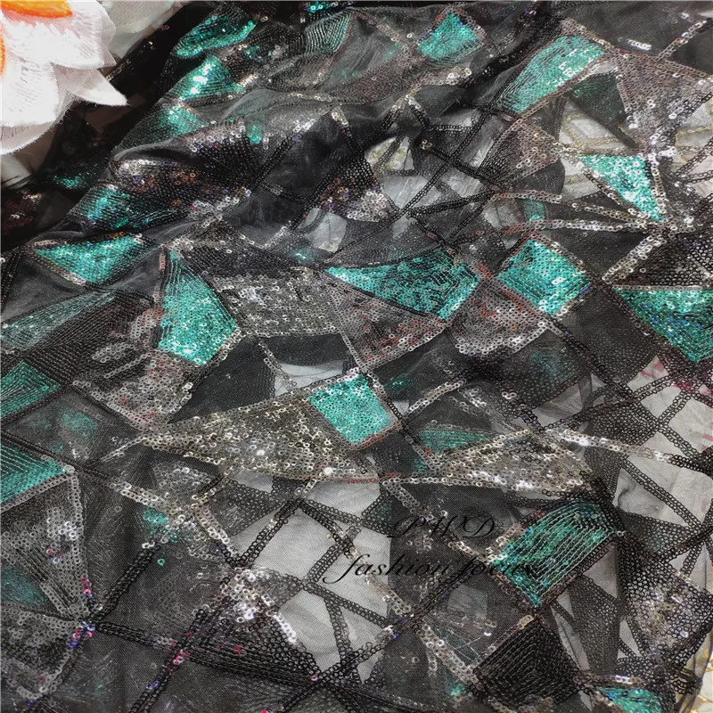 Новейшие блестки/кружево с вышивкой/ткань для модного платья сетка блестками