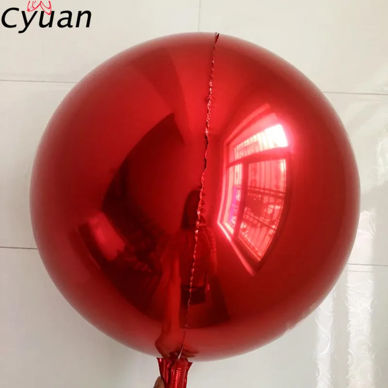 Red Cyuan 22 дюймов 4D круглые гелиевые воздушные шары золотые воздушные шары рождественские украшения, подвески на день рождения, свадебные шары, новогодние украшения - Цвет: Red