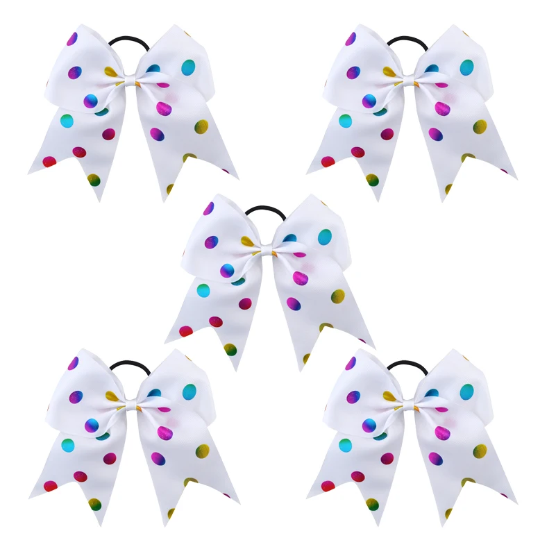 Женская разноцветная эластичная лента для волос с бантом 5 цветов 7