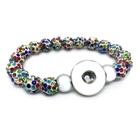 christmas 029 interchangeable jewelry candy colors expandable bead stretch glass bead bracelet 18mm snap button jewelry bangle