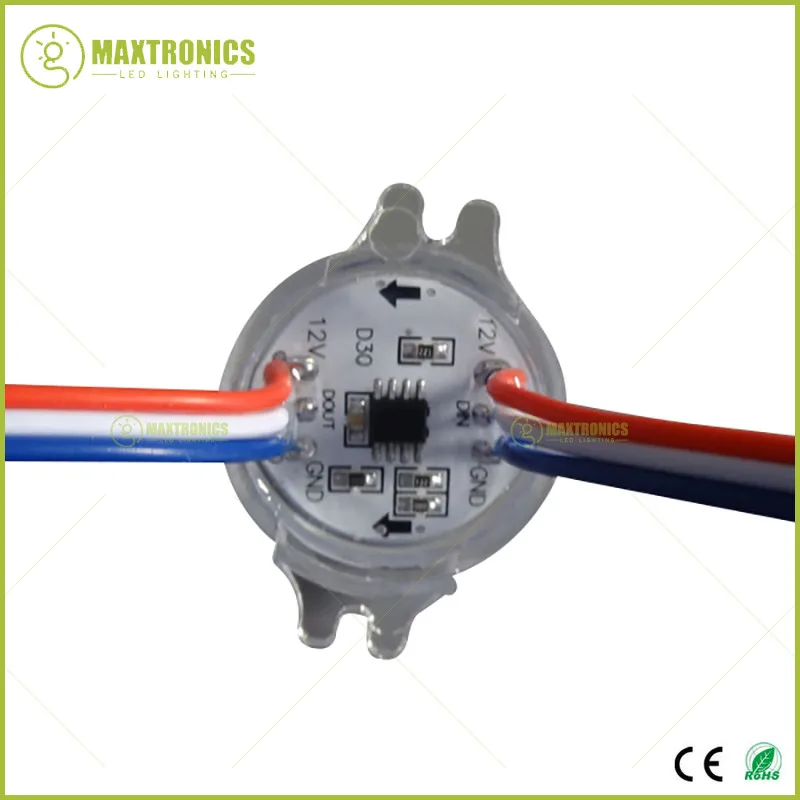 Wholesale price 200pcs WS2811 IC 3leds addressable rgb pixel led module transparent cover DC12V 30mm diameter | Лампы и освещение