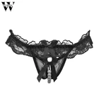 Восхитительное сексуальное прозрачное кружевное нижнее белье, жемчужные массажные Женские стринги, женское нижнее белье