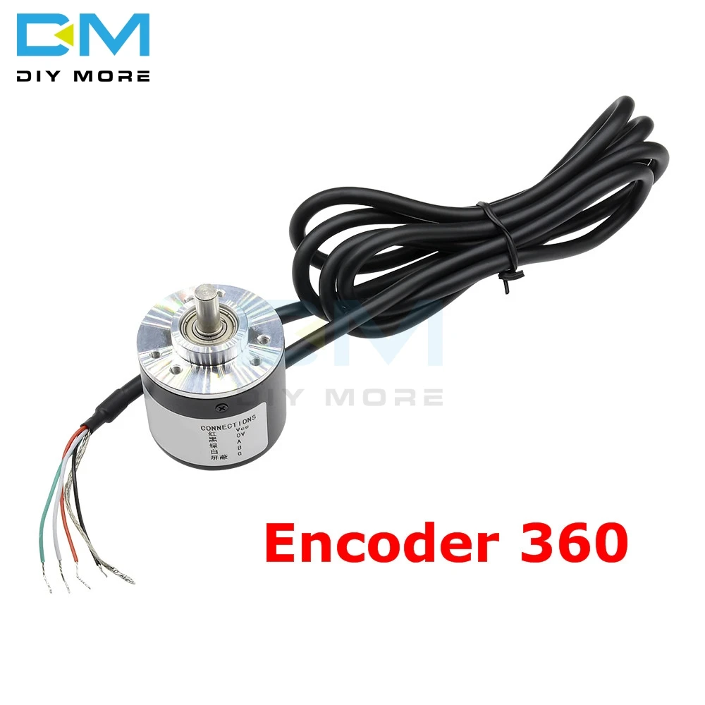 360/600 P/R кодер DC 5 V-24 V кодер 360p 600 инкрементный поворотный AB 2 этапа: 6 мм вал костюм для измерения смещения - Цвет: Encoder 360