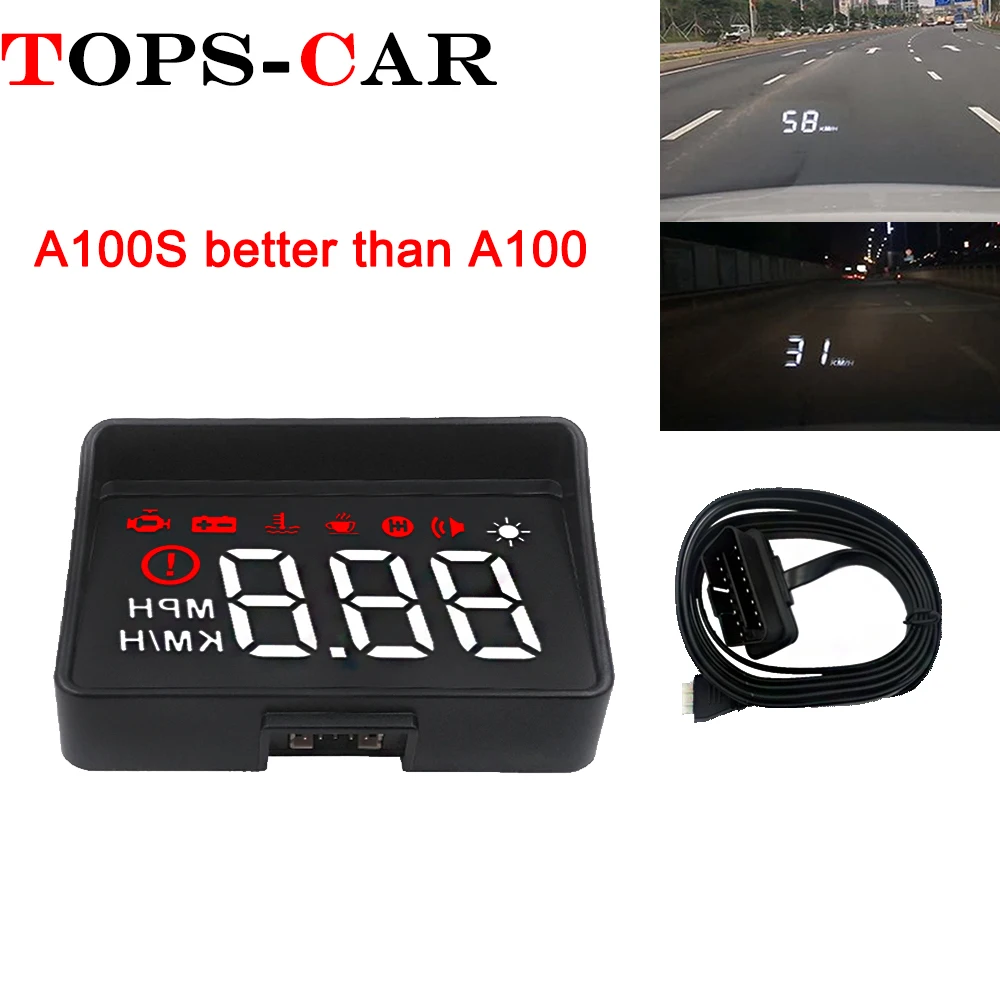 Новейший A100S с блендой для объектива лобовое стекло проектор OBD2 II EUOBD