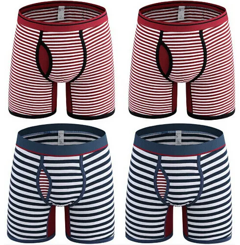 4Pcs 0710 Mix A26 4 шт./лот,, модные, нового размера плюс 6XL, толстые трусы, высокое качество, мужские большие трусы, мужские хлопковые длинные шорты-боксеры для мужчин, нижнее белье - Цвет: 4Pcs 0710 Mix A26