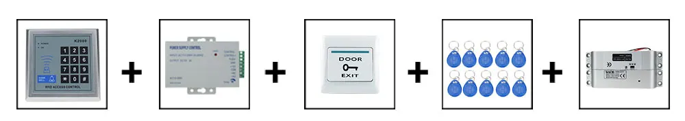 Система контроля допуска к двери комплект RFID автономный контрольный Лер с электрическим болтовым замком магнитный+ 12 В постоянного тока источник питания 125 кГц считыватель