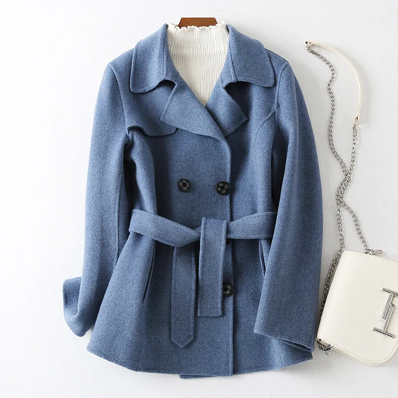 Женское двубортное кашемировое пальто KMETRAM из 100% шерсти в Корейском стиле MY2616 на