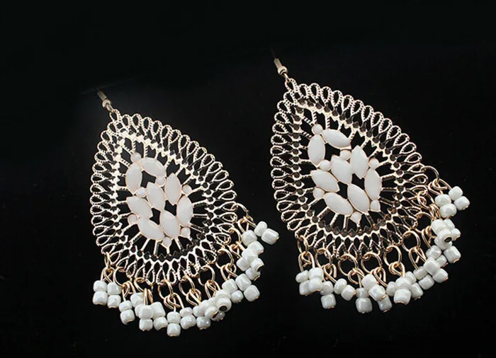 New European Fashion Elegant Atmosphere Classical Style Bohemia Resin Droplets Beads Earrings for Women Dangle earings | Украшения и