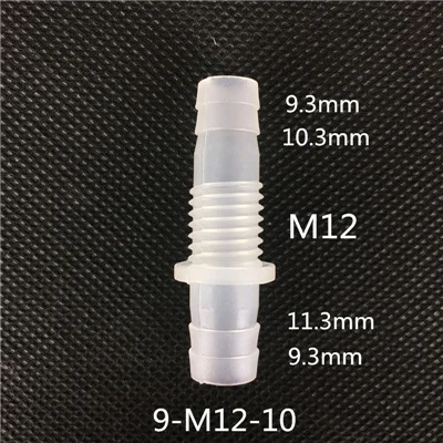 9-M12-10 4 шт M6-M16 резьба 3 мм-12 мм Пластиковые прямые разъемы с шестигранные гайки - Цвет: 9-M12-10